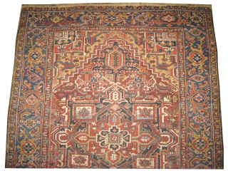
Serapi Heriz Persian, knotted circa 1895 antique, collectors item, 230 x 270 cm, ID: P-3165
Vegetable dyes, the black knots are oxidized, the knots are hand spun lamb wool, the selvages are woven  ...