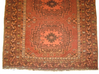 Ersari prayer, knotted circa in 1905 antique. 110 x 76 cm , carpet ID: LUB-6
The black color is oxidized, the background has short pile, in good condition and in its original shape. 