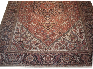 
	

Heriz Persian knotted circa in 1920 antique, 375 x 280 (cm) 12' 4" x 9' 2"  carpet ID: MMM-3
The black cknots are oxidized, the knots are hand spun lamb wool, the  ...