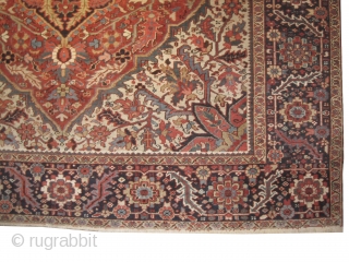 
	

Heriz Persian knotted circa in 1920 antique, 375 x 280 (cm) 12' 4" x 9' 2"  carpet ID: MMM-3
The black cknots are oxidized, the knots are hand spun lamb wool, the  ...