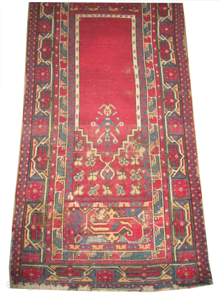 

Bergama Anatolian, knotted circa 1880 antique, collectors item, 255 x 123 cm, ID: K-595
Ada Bergama village rug. Ghiordez knots, vegetable dyes, the black knots are oxidized, the knots are hand spun wool,  ...