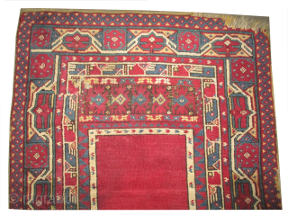

Bergama Anatolian, knotted circa 1880 antique, collectors item, 255 x 123 cm, ID: K-595
Ada Bergama village rug. Ghiordez knots, vegetable dyes, the black knots are oxidized, the knots are hand spun wool,  ...