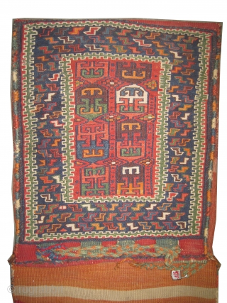 
Dragon-Zille Khurjin Caucasian knotted circa in 1924 semi antique, collector's item, 132 x 51 (cm) 4' 4" x 1' 8"  carpet ID: A-1105
Hand spun wool, the back kelim is original, in  ...