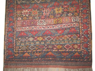 
Gutschan Kurd Persian knotted circa in 1910 antique, collector's item, 190 x 116 (cm) 6' 3" x 3' 10"  carpet ID: E-280
The knots are hand spun lamb wool, the black knots  ...