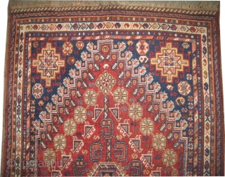 Qashqai Persian circa 1918, antique, collector's item, Size: 194 x 106 (cm) 6' 4" x 3' 6"  carpet ID: K-4197 
vegetable dyes, the black color is oxidized, the knots are hand  ...