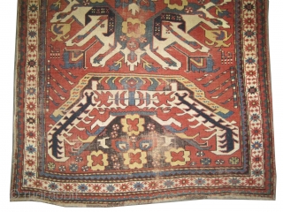 	

Tchelaberd Dragon Caucasian knotted circa in 1860 antique, collector's item. Size: 210 x 144 (cm) 6' 11" x 4' 9"  carpet ID: K-4065
In good condition, minor oxidized places to be repaired,  ...