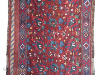 Afshar Persian knotted circa in 1905, antique, collectors item, 69 x 156 cm,  carpet ID: BRDI-17
The black color is oxidized, rare design, high pile in perfect condition and in its original  ...