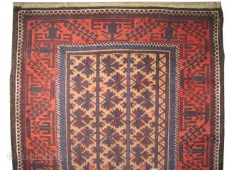 	

Belutch Persian knotted circa in 1920  antique, collector's item, 171 x 101 (cm) 5' 7" x 3' 4"  carpet ID: E-381
The black knots are oxidized, the knots are hand spun  ...