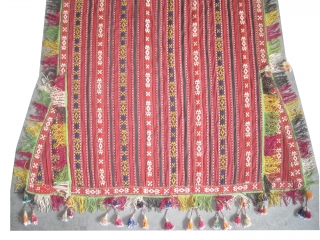 


Horse cover Uzbek ca 1905, antique, collectors item, 125 x 122 cm,  ID: SA-578
Woven with hand spun wool and three different techniques, the surrounding edges are 100% silk, hang decoration designed  ...