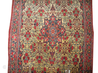 

Bidjar-Halvai Persian, knotted circa 1925, antique, 166 x 264 cm, ID: BRDI-50
The knots are hand spun lamb wool, the background color is soft green, the surrounded large border and the four corners  ...