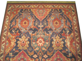

Swiss carpet, collectors item, made in Switzerland with the original label: Marke T Schoeller, 248 x 345 cm, ID: P-2881

The pile is 100% Manchester wool, the background color is indigo, the surrounded  ...