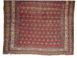 Farahan Persian, knotted circa in 1880, antique, collectors item, 148 x 280 cm, carpet ID: BRDI-19
The knots, the warp and the weft threads are mixed with wool and goat hair, one edge  ...