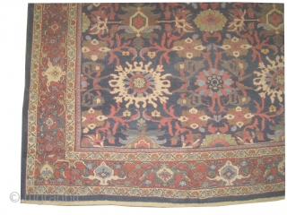 Mahal Persian knotted circa in 1920 antique, 370 x 260 (cm) 12' 2" x 8' 6"  carpet ID: P-3836
The black knots are oxidized, the knots are hand spun wool, all over  ...