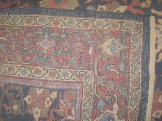 Mahal Persian knotted circa in 1920 antique, 370 x 260 (cm) 12' 2" x 8' 6"  carpet ID: P-3836
The black knots are oxidized, the knots are hand spun wool, all over  ...