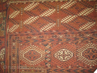 Tekke Boukhara Turkmen circa 1910 antique, collector's item, Size: 335 x 228 (cm) 11'  x 7' 6"  carpet ID: RSZ-5
vegetable dyes, the black color is oxidized, the knots are hand  ...