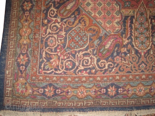 Yazd Persian, knotted circa in 1930, 310 x 423 cm, 13'10'' x 10'2'' feet. Carpet ID: IMB-1
Indigo background, thick pile in perfect condition.          