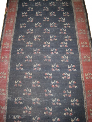 
Sparta Turkish knotted circa in 1935, semi antique. Size: 1014 x 158 (cm) 33' 3" x 5' 2"  CarpetID: P-6287 
All over design, the background is blue, the surrounded large border  ...