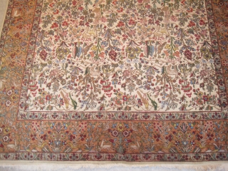 Tabriz Persian, knotted circa 1940, 215 x 328 cm, ID: SL-4
The background color is ivory, all over design, thick pile, from up last tiny border has a small damages, in its original  ...