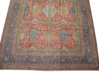 	

Indian carpet signed, circa 1925. Semi antique. Size: 340 x 255 (cm) 11' 2" x 8' 4"  carpet ID: P-5686 
High pile, good condition, vegetable dyes, the knots are hand spun  ...