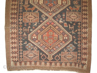 


Shirvan Caucasian, knotted circa in 1890 antique, collector's item,  178 x 125 (cm) 5' 10" x 4' 1"  carpet ID: RSZ-10
The knots are hand spun wool, the black knots are  ...