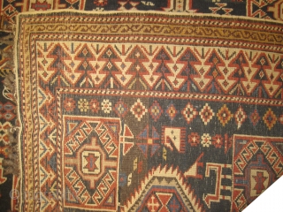 


Shirvan Caucasian, knotted circa in 1890 antique, collector's item,  178 x 125 (cm) 5' 10" x 4' 1"  carpet ID: RSZ-10
The knots are hand spun wool, the black knots are  ...