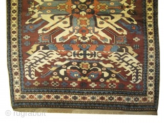  	

Tchelaberd Caucasian knotted circa in 1922, antique, collector's item. 218 x 170 (cm) 7' 2" x 5' 7"  carpet ID: V-84
In perfect condition, one cm thick pile, the black knots  ...