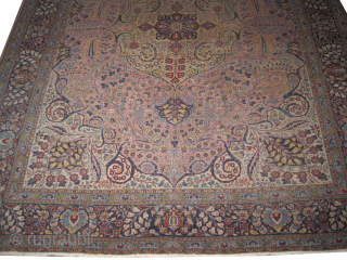 


Tabriz Persian knotted circa 1920, signed, antique, 300 x 380 cm, ID: ERB-3
The black knots are oxidized, the knots are hand spun wool, the pile is uniformly and slightly short, finely knotted,  ...