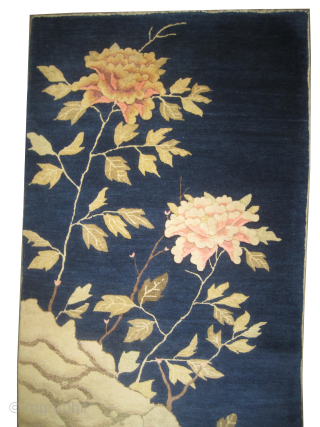 

Chinese, knotted circa 1910 antique, 78 x 150 cm, ID: K-5639
Pictorial design, vegetable dyes, certain colors are oxidized, the knots are hand spun lamb wool, thick pile, in perfect condition, soft as  ...
