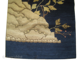 

Chinese, knotted circa 1910 antique, 78 x 150 cm, ID: K-5639
Pictorial design, vegetable dyes, certain colors are oxidized, the knots are hand spun lamb wool, thick pile, in perfect condition, soft as  ...