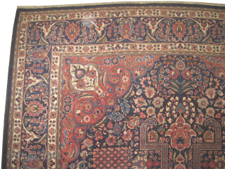 

Tabriz Persian knotted circa 1935, semi antique, 283 x 384 cm, ID: UOE-1
The black knots are oxidized, the knots are hand spun wool, the background color and the surrounded large border are  ...