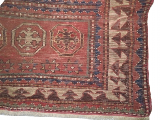 

Bordjalou-Kazak Caucasian, knotted circa in 1880, antique, collector's item, 104 x 99 (cm) 3' 5" x 3' 3"  carpet ID: CC-24
The knots, the warp and the weft thread are hand spun  ...