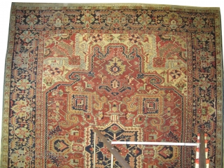 

Bakshaïsh Heriz Persian knotted circa in 1905 antique, 280 x 220 (cm) 9' 2" x 7' 3" 
 carpet ID: P-3719
In good condition, the knots are hand spun wool, the shirazi borders  ...