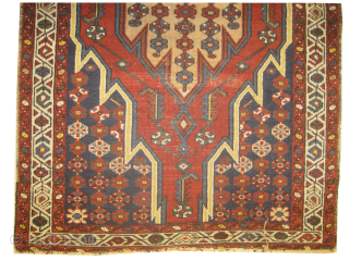 Noubaran Persian, knotted circa 1915 antique, 80 x 125 cm, ID: ANT-2
Vegetable dyes, the knots are hand spun wool, rust background slightly used, the center medallion is camel hair, the corners are  ...