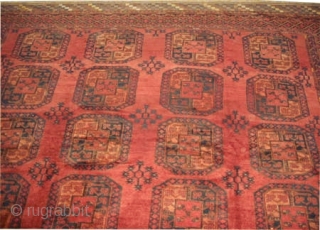 Ersari Afghan knotted circa in 1925 semi antique, Size: 720 x 331 (cm) 23' 7" x 10' 10"  carpet ID: P-5019
Each of two edges are finished with 30cm colored and designed  ...