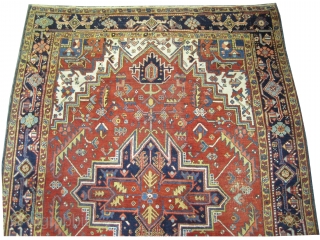 



Serapi Heriz Persian, knotted circa in 1916 antique, collector's item, 277 x 203 (cm) 9' 1" x 6' 8"  carpet ID: P-5335
Thick pile in perfect condition, the black knots are oxidized,  ...