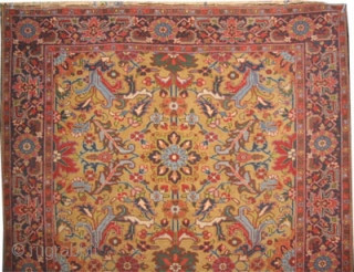 Heriz Persian knotted circa in 1930 antique,  308 x 216 (cm) 10' 1" x 7' 1" 
 carpet ID: P-3325
The black knots are oxidized, the knots are hand spun wool, the  ...