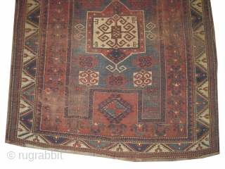 	

Fachralo Kazak Caucasian knotted circa in 1905 antique, collector's item. 217 x 183 (cm) 7' 1" x 6'  carpet ID: K-2931
Prayer design, the centro medallion and the surrounded large border are  ...