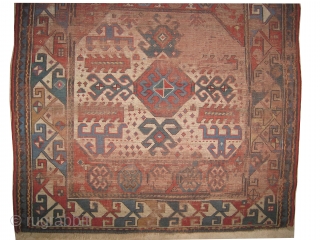 
Chajli Caucasian knotted circa in 1870 antique, collector's item,  177 x 113 (cm) 5' 10" x 3' 8"  carpet ID: K-4028
The black knots are oxidized, the knots are hand spun  ...