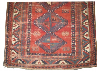 
Lori-pambak Caucasian knotted circa in 1905 antique, collector's item, 199 x 156 (cm) 6' 6" x 5' 1"  carpet ID: K-4031
The black knots are oxidized, the knots are hand spun wool,  ...