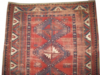 
Lori-pambak Caucasian knotted circa in 1905 antique, collector's item, 199 x 156 (cm) 6' 6" x 5' 1"  carpet ID: K-4031
The black knots are oxidized, the knots are hand spun wool,  ...