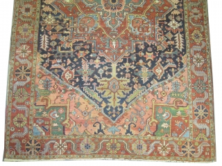 	

Serapi Heriz Persian circa 1890 antique.  Size: 294 x 196 (cm) 9' 8" x 6' 5"  carpet ID: P-5349 
High pile, vegetable dyes, the knots are hand spun lamb wool,  ...