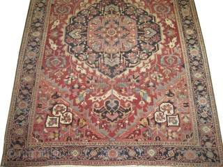 
Serapi Heriz Persian, knotted circa in 1915 antique, Size: 345 x 250 (cm) 11' 4" x 8' 2"  carpet ID: P-5181
High pile in perfect condition.       