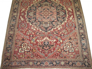 
Serapi Heriz Persian, knotted circa in 1915 antique, Size: 345 x 250 (cm) 11' 4" x 8' 2"  carpet ID: P-5181
High pile in perfect condition.       