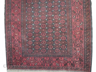 Belutch Persian,  105 x 183 cm, carpet ID: LUB-14
The black knots are oxidized, allover design, thick pile, very finely knotted, certain places the pile is used. The knots, the warp and  ...