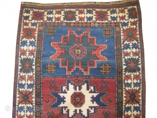 
Kazak Caucasian knotted circa in 1920 antique. 252 x 125 cm  carpet ID: RS-209
High pile, in perfect condition, the black knots are oxidized, the warp and the weft threads are wool,  ...