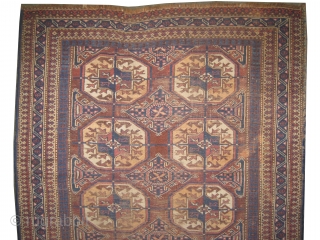 Belutch Persian, semi antique, collectors item, 109 x 165 cm, ID: K-3591
At the center the pile is slightly used, vegetable dyes, the black knots are oxidized, the knots are hand spun wool,  ...