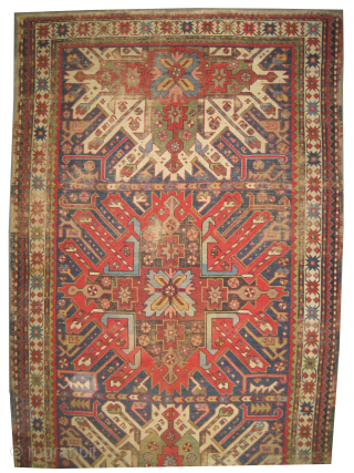 
Tchelaberd-Kazak Caucasian, knotted circa 1910, antique, collectors item, 128 x 245 cm, ID: K-4082
Vegetable dyes, the knots are hand spun wool, the warp and the weft threads are 100% wool, minor places  ...