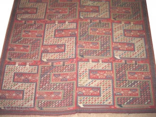  Zille-Soumak Caucasian dated 1332 = 1913, antique. Collector's item. Size: 283 x 232 (cm) 9' 3" x 7' 7"  carpet ID: A-50
Perfect condition, woven with Soumak technique and hand spun  ...