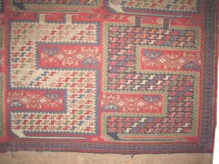  Zille-Soumak Caucasian dated 1332 = 1913, antique. Collector's item. Size: 283 x 232 (cm) 9' 3" x 7' 7"  carpet ID: A-50
Perfect condition, woven with Soumak technique and hand spun  ...