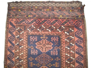 	

 Belutch balisht Persian circa 1905 antique. Collector's item, Size: 95 x 51 (cm) 3' 1" x 1' 8"  carpet ID: K-2002
vegetable dyes, high pile, good condition, the black color is  ...